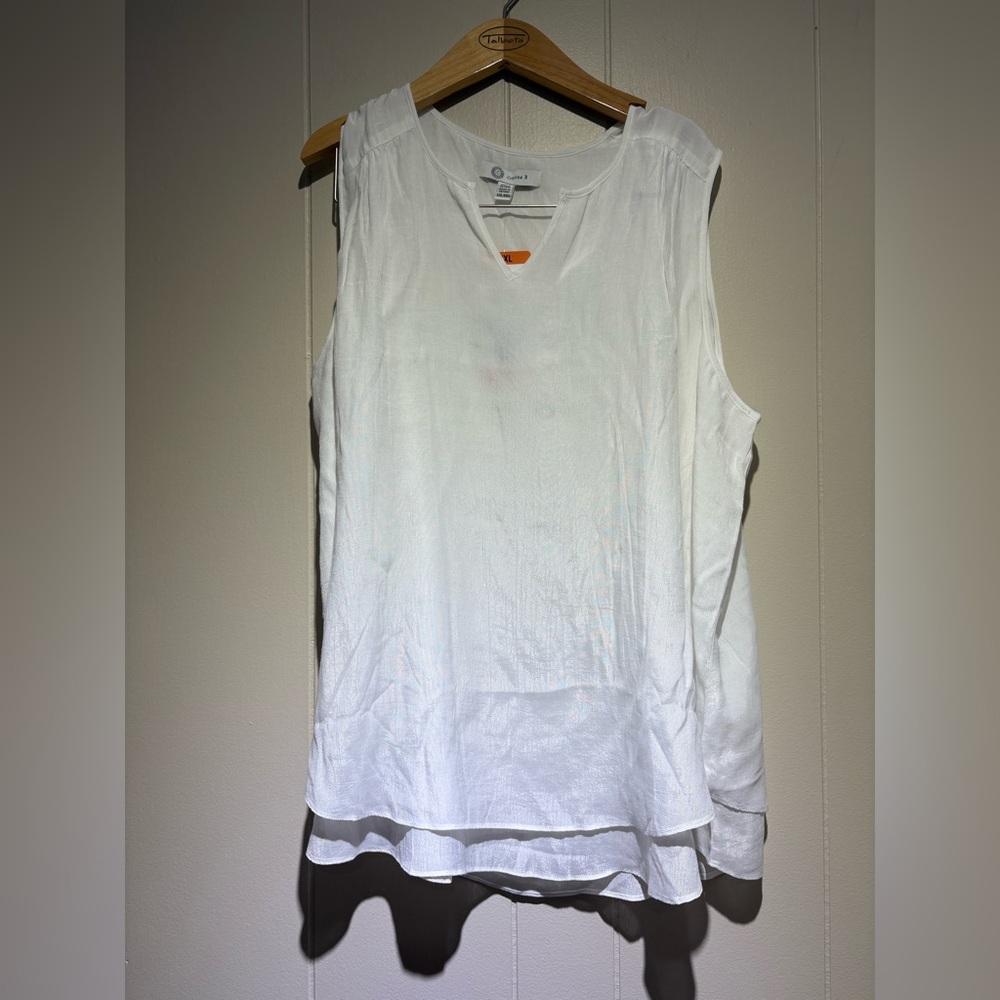 NWT Cristina B white layer tank top XXL Costco